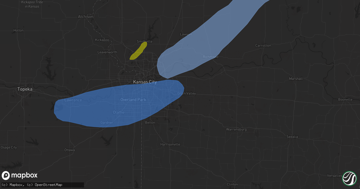 Hail map in Blue Springs, MO on October 30, 2024
