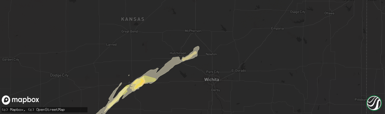 Hail map in Burrton, KS on October 30, 2024