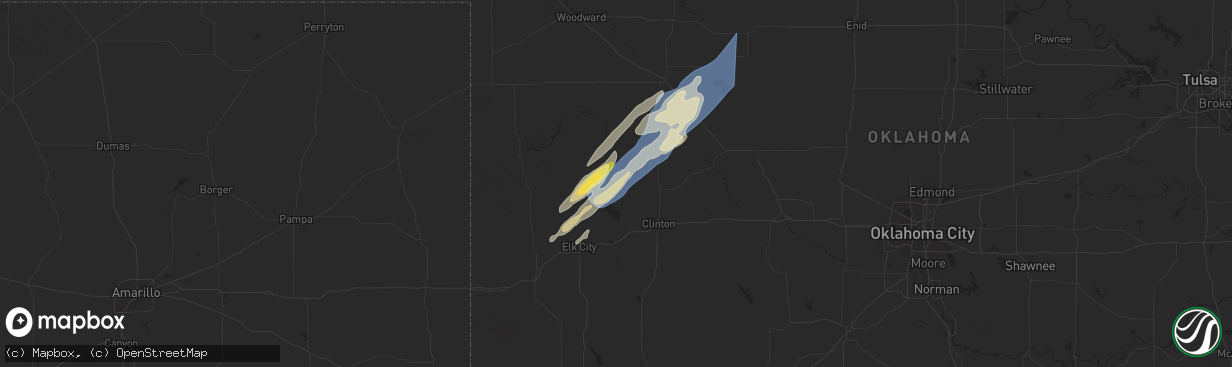 Hail map in Butler, OK on October 30, 2024