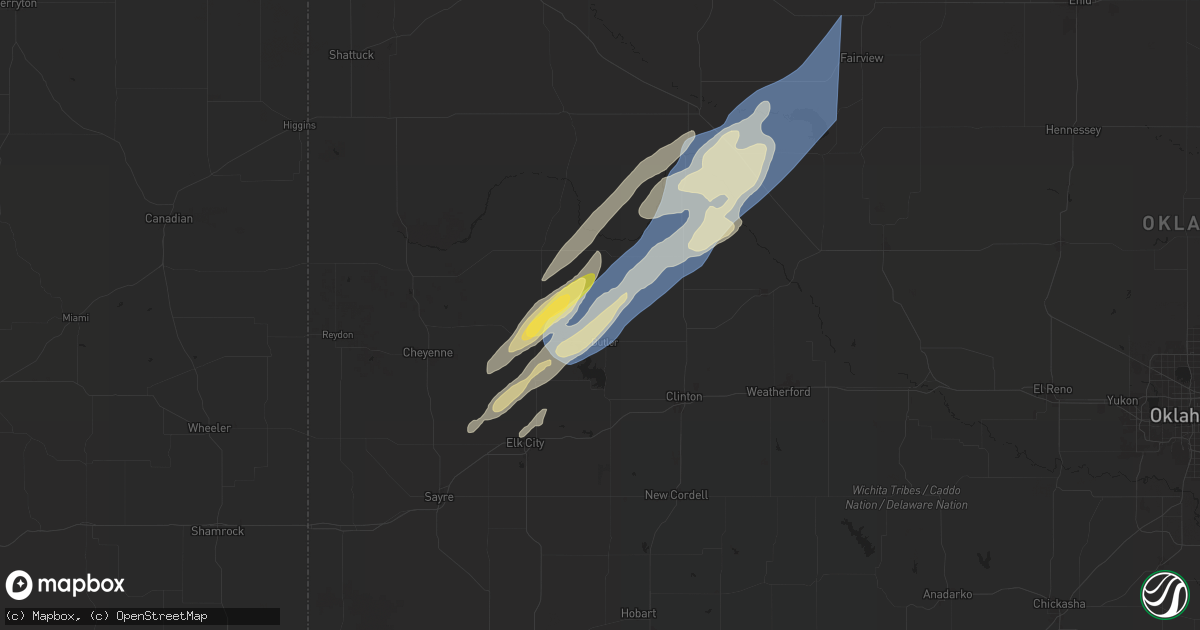 Hail map in Butler, OK on October 30, 2024