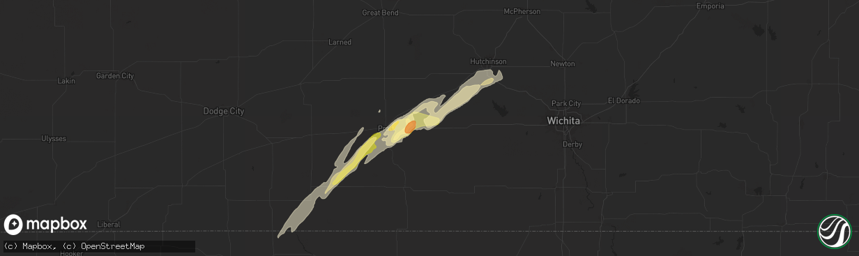 Hail map in Cunningham, KS on October 30, 2024