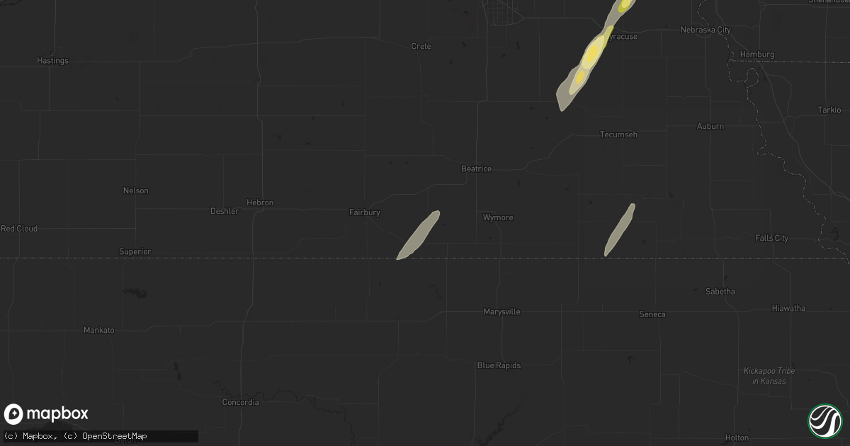 Hail map in Diller, NE on October 30, 2024