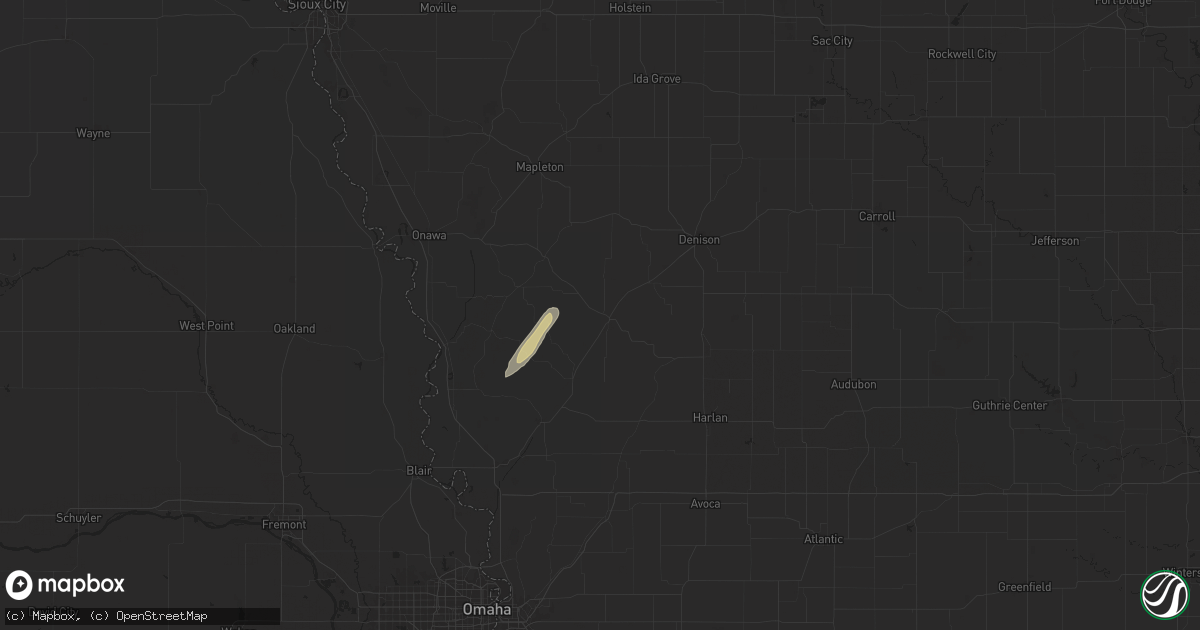 Hail map in Dunlap, IA on October 30, 2024