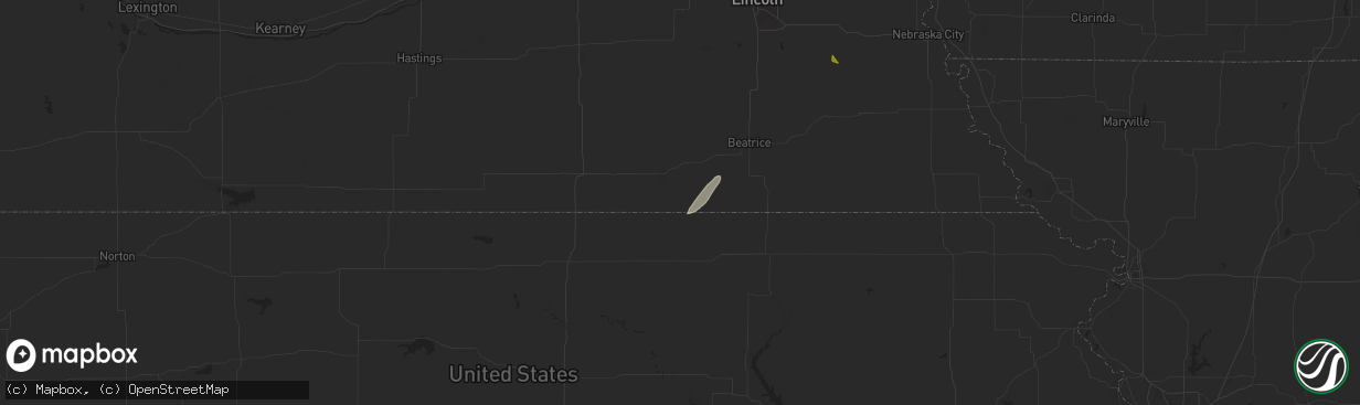 Hail map in Endicott, NE on October 30, 2024