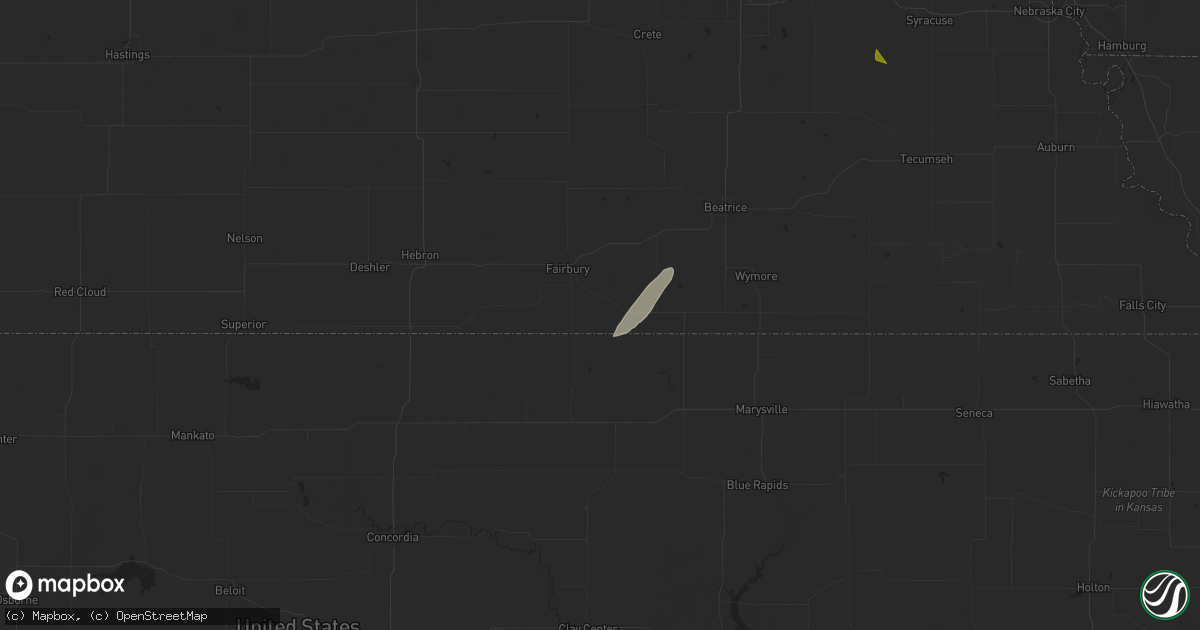 Hail map in Endicott, NE on October 30, 2024