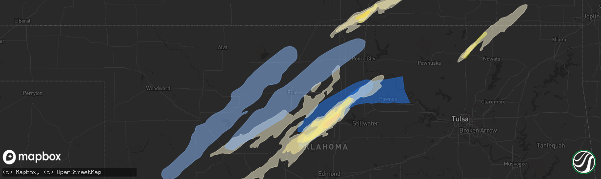 Hail map in Enid, OK on October 30, 2024