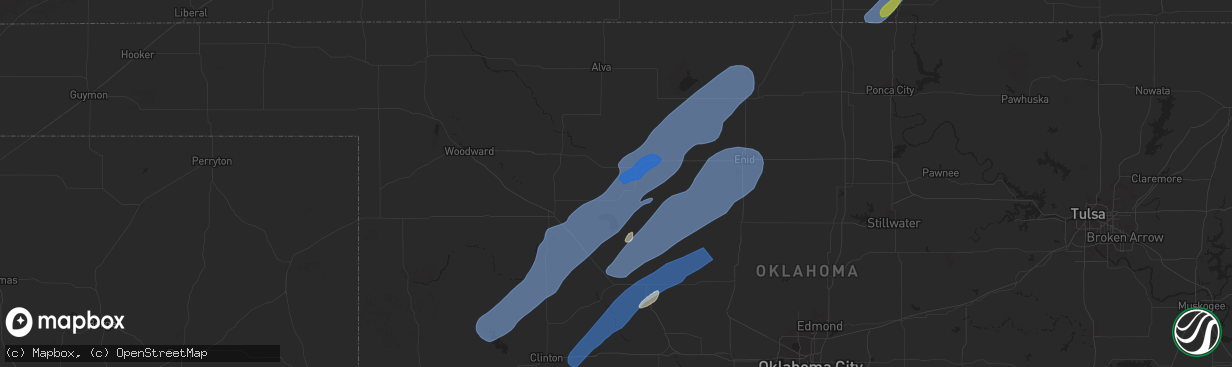 Hail map in Fairview, OK on October 30, 2024