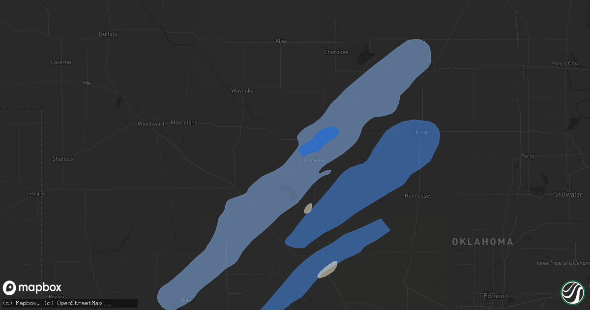 Hail map in Fairview, OK on October 30, 2024