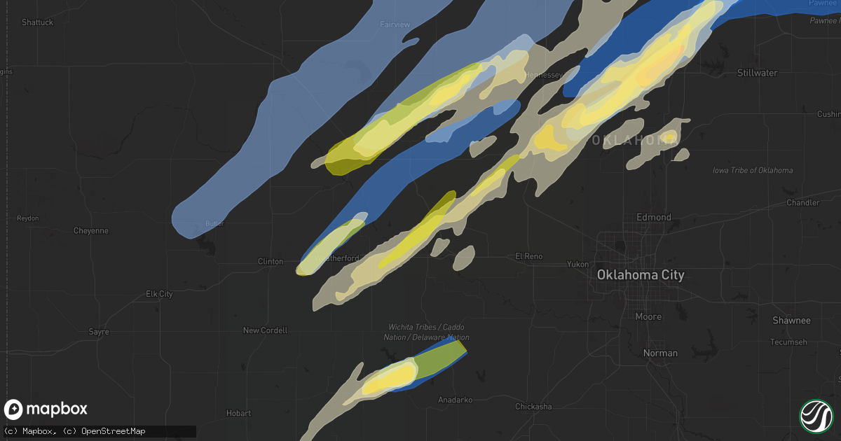 Hail map in Geary, OK on October 30, 2024