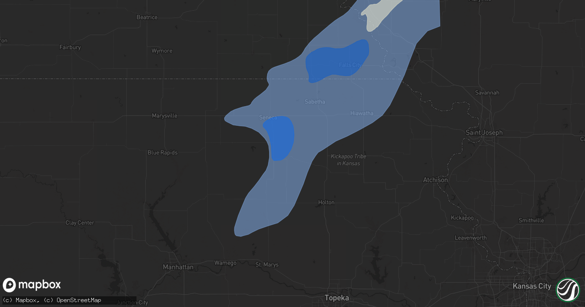 Hail map in Goff, KS on October 30, 2024