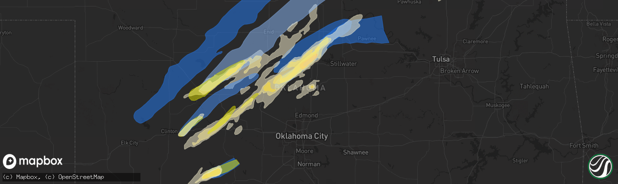 Hail map in Guthrie, OK on October 30, 2024