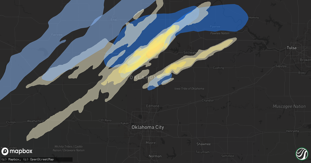 Hail map in Guthrie, OK on October 30, 2024