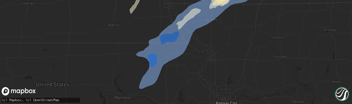 Hail map in Hiawatha, KS on October 30, 2024