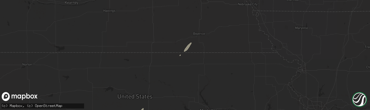 Hail map in Hollenberg, KS on October 30, 2024