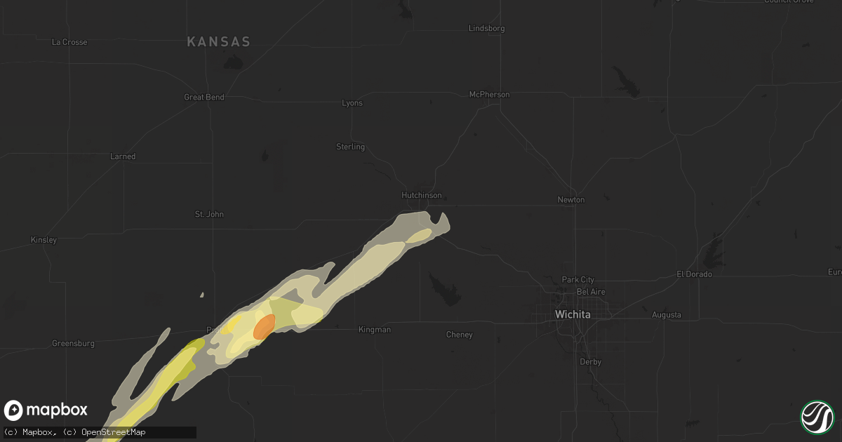 Hail map in Hutchinson, KS on October 30, 2024