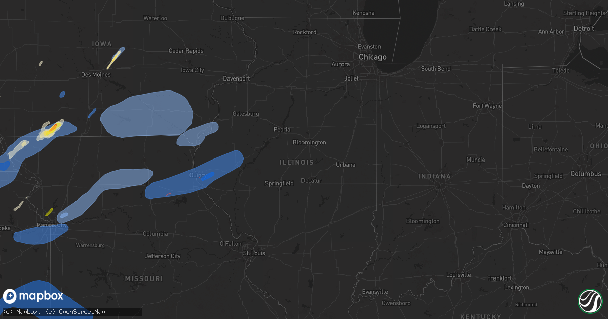 Hail map in Illinois on October 30, 2024