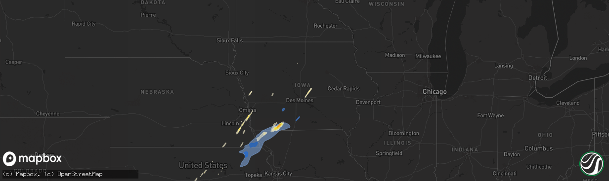 Hail map in Iowa on October 30, 2024