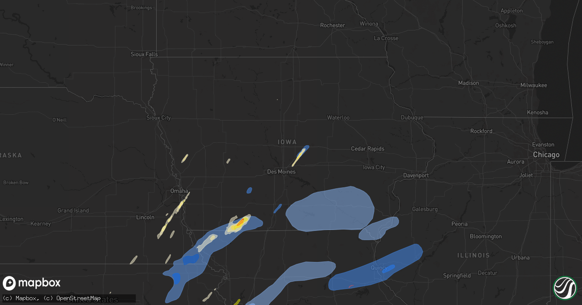 Hail map in Iowa on October 30, 2024