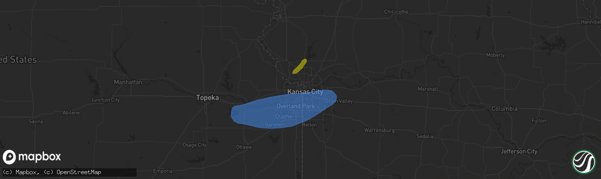 Hail map in Kansas City, KS on October 30, 2024