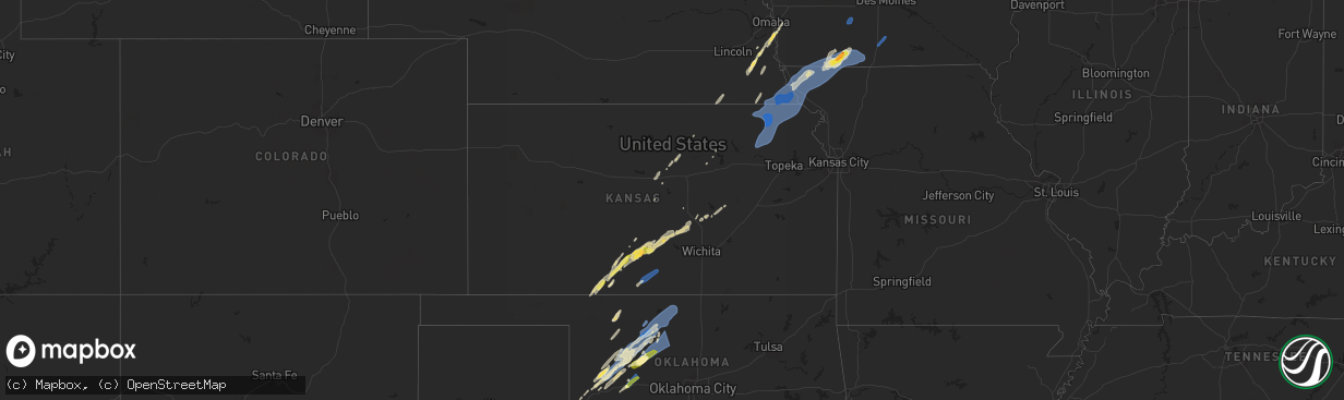 Hail map in Kansas on October 30, 2024