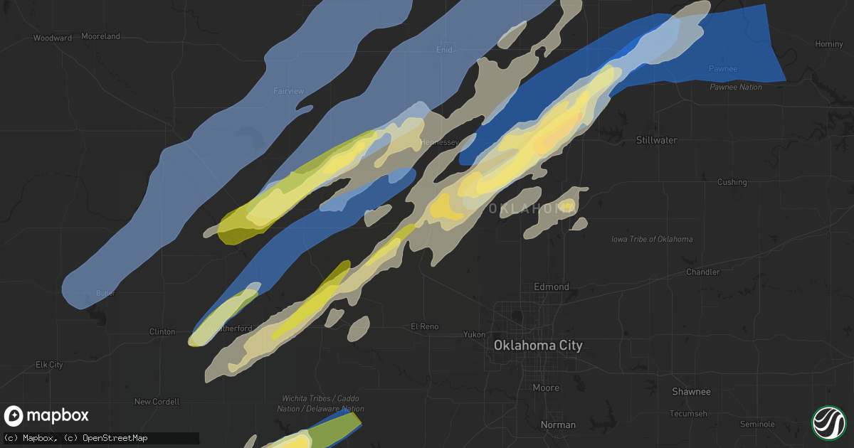 Hail map in Kingfisher, OK on October 30, 2024