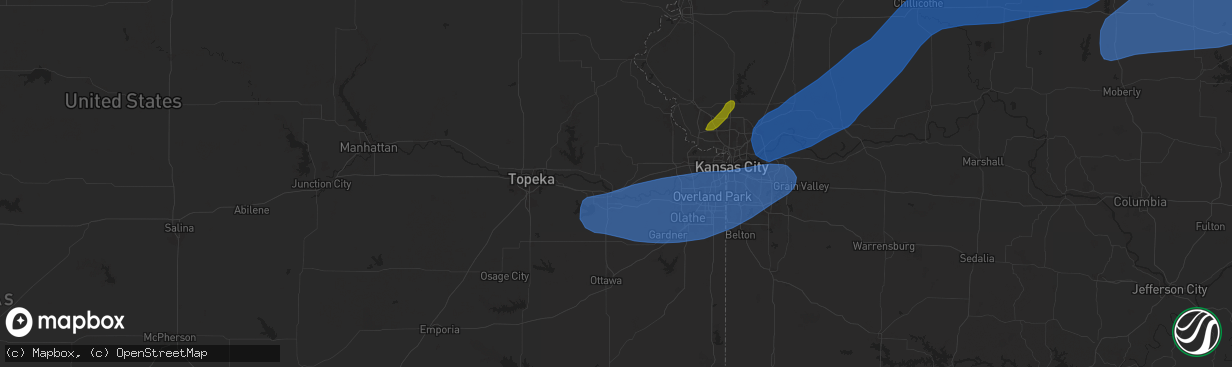 Hail map in Lawrence, KS on October 30, 2024