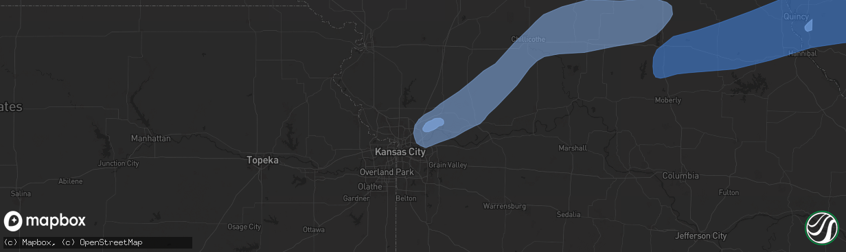 Hail map in Liberty, MO on October 30, 2024