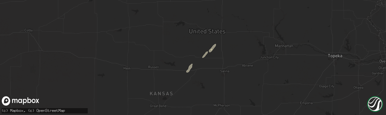 Hail map in Lincoln, KS on October 30, 2024