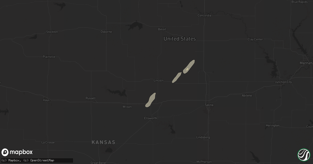 Hail map in Lincoln, KS on October 30, 2024