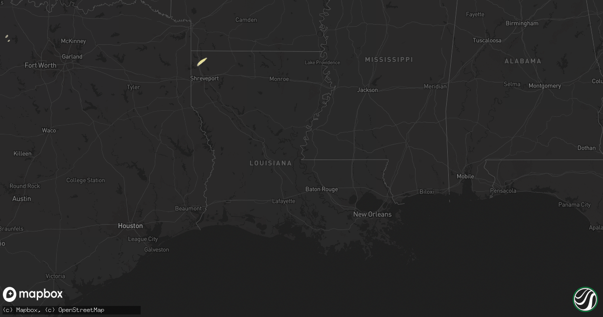 Hail map in Louisiana on October 30, 2024
