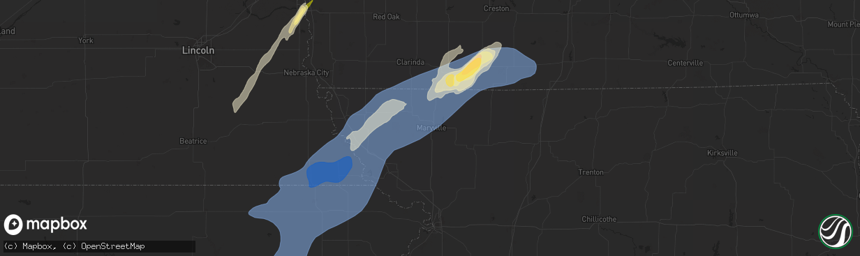 Hail map in Maryville, MO on October 30, 2024