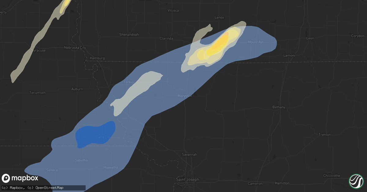Hail map in Maryville, MO on October 30, 2024
