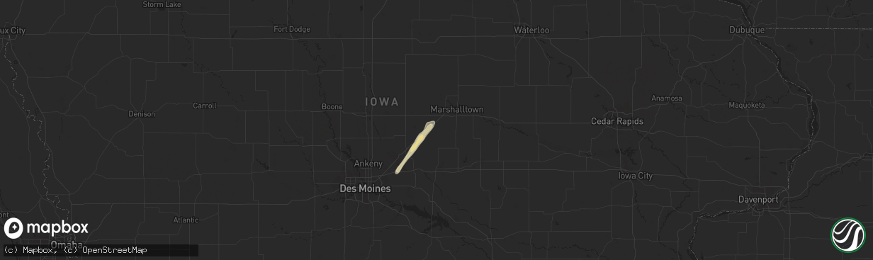 Hail map in Melbourne, IA on October 30, 2024