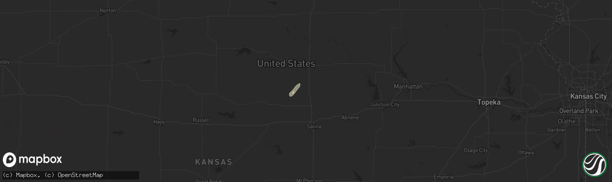 Hail map in Minneapolis, KS on October 30, 2024