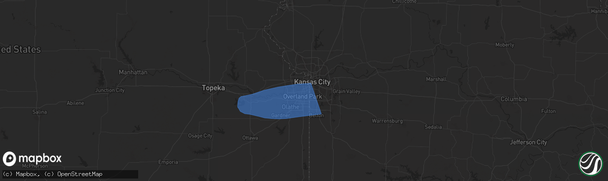 Hail map in Mission, KS on October 30, 2024