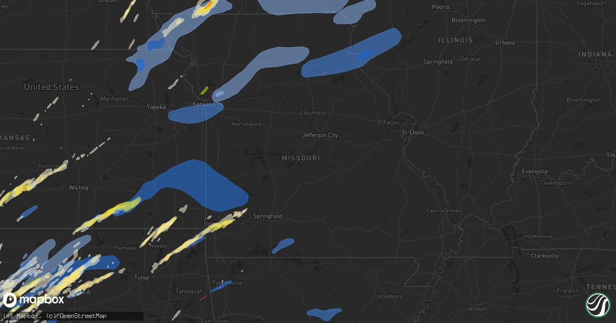 Hail map in Missouri on October 30, 2024