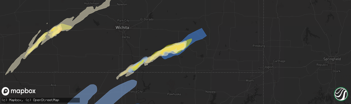 Hail map in Moline, KS on October 30, 2024