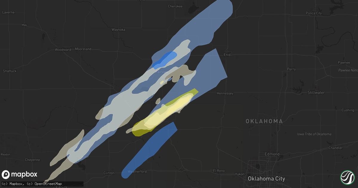 Hail map in Okeene, OK on October 30, 2024