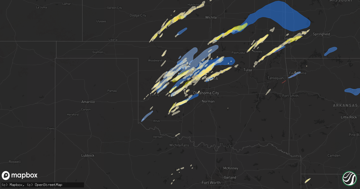 Hail map in Oklahoma on October 30, 2024