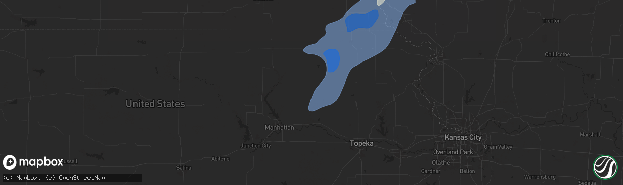 Hail map in Onaga, KS on October 30, 2024