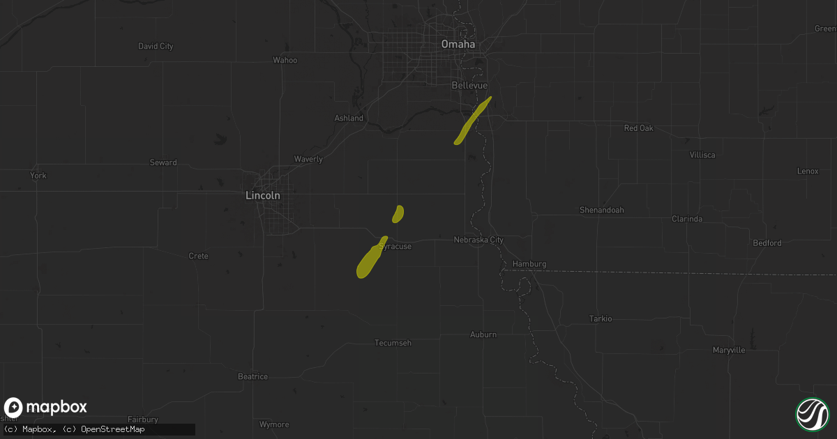 Hail map in Otoe, NE on October 30, 2024
