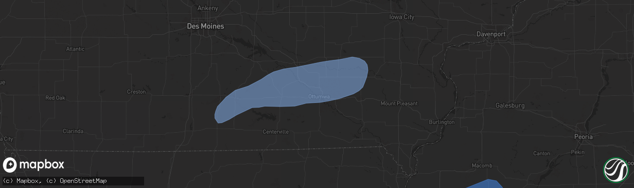 Hail map in Ottumwa, IA on October 30, 2024