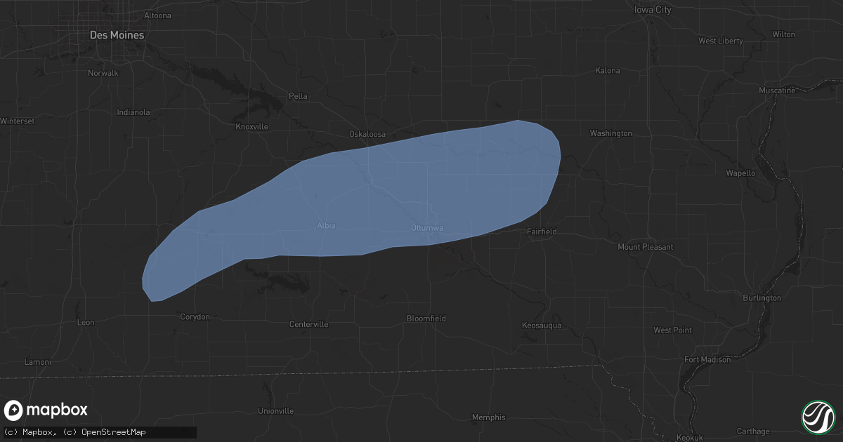 Hail map in Ottumwa, IA on October 30, 2024