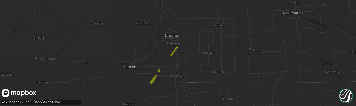 Hail map in Pacific Junction, IA on October 30, 2024