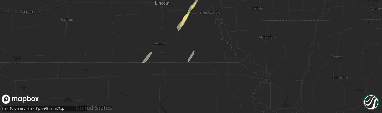 Hail map in Pawnee City, NE on October 30, 2024