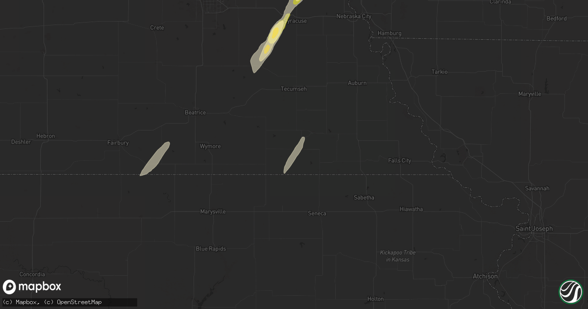 Hail map in Pawnee City, NE on October 30, 2024