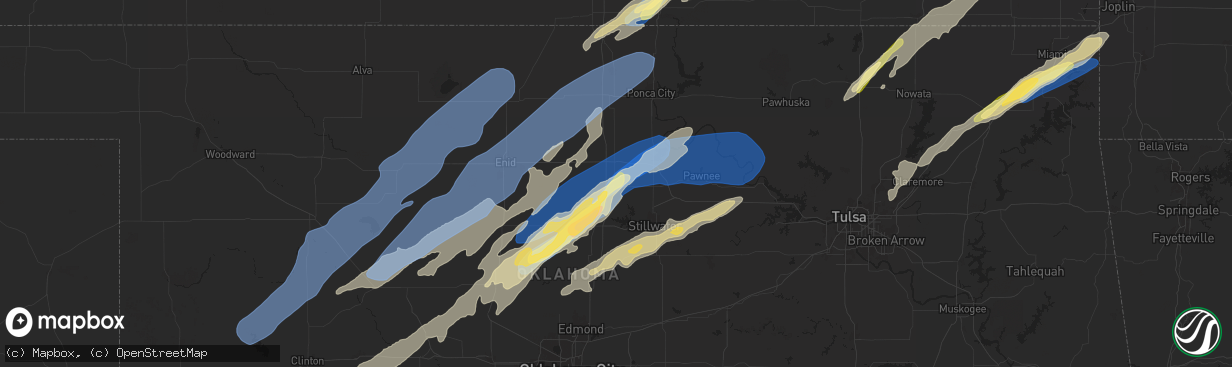 Hail map in Perry, OK on October 30, 2024