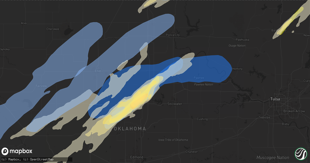 Hail map in Perry, OK on October 30, 2024