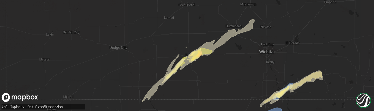 Hail map in Pratt, KS on October 30, 2024