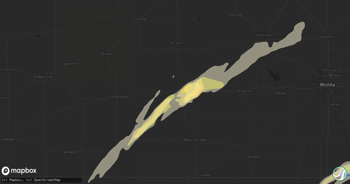 Hail map in Pratt, KS on October 30, 2024